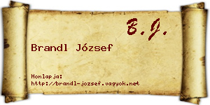 Brandl József névjegykártya